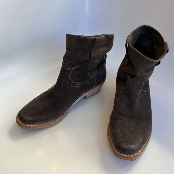 Sam Edelman Myron Suede Pull On Ankle Booties Gray Size 6 M - Picture 2 of 13